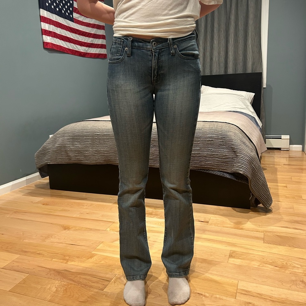 Emporio Armani Women's Straight Leg Jeans in Dark Blue